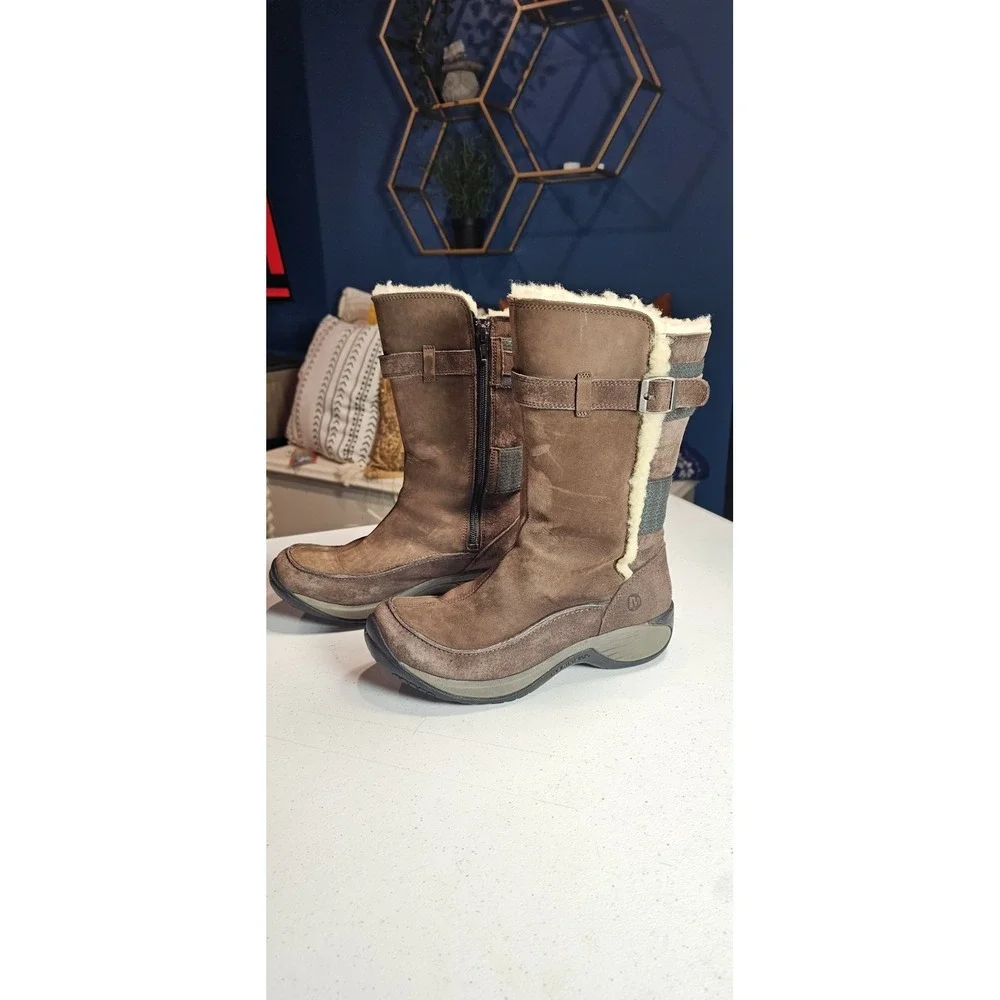 Merrell Encore‎ Snow Bracken Women's Boots US 5.5 Brown Suede Shearling Lined